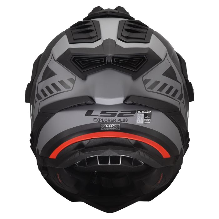 Мотошолом LS2 MX701 Explorer Hexa Black Red Grey