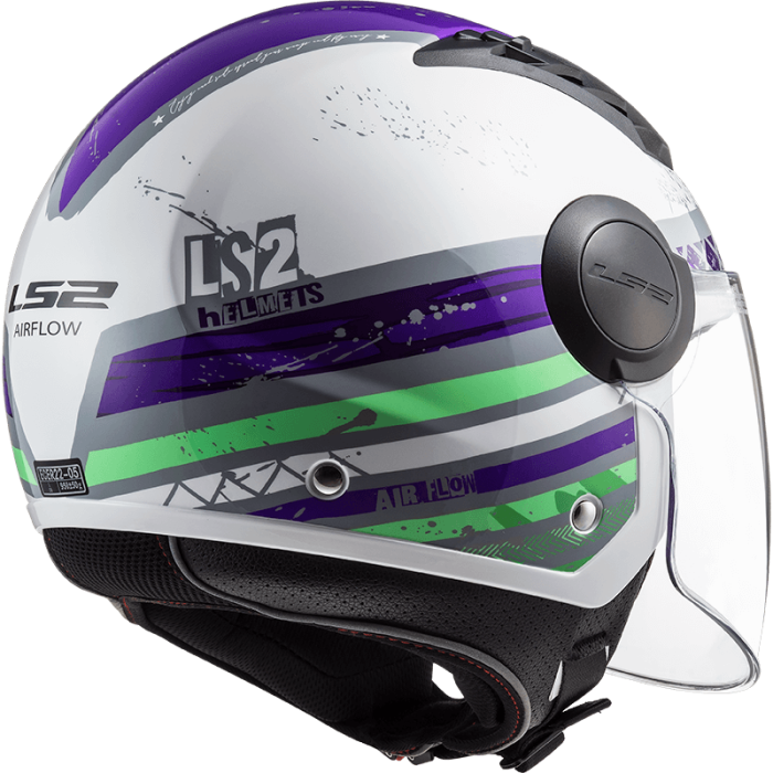 Мотошолом LS2 OF562 Airflow Ronnie Gloss Titanium Violet