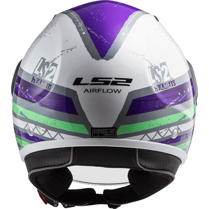 Мотошолом LS2 OF562 Airflow Ronnie Gloss Titanium Violet