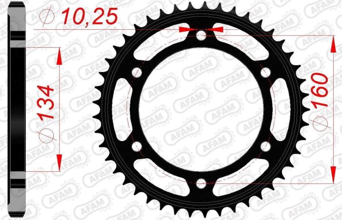 Зірка Afam Steel Sprocket 525 Black