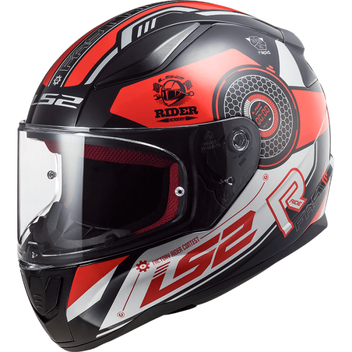 Мотошолом LS2 FF353 Rapid Stratus Gloss Black Red Silver