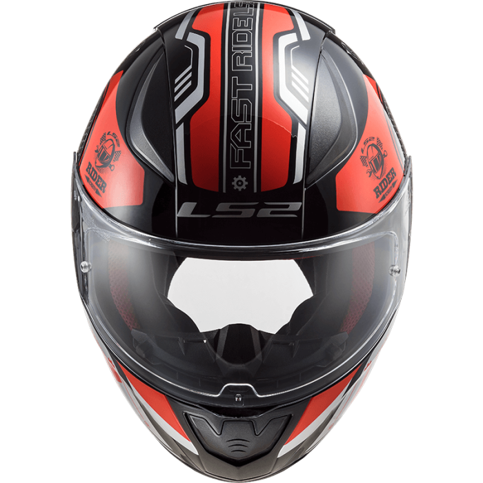 Мотошолом LS2 FF353 Rapid Stratus Gloss Black Red Silver