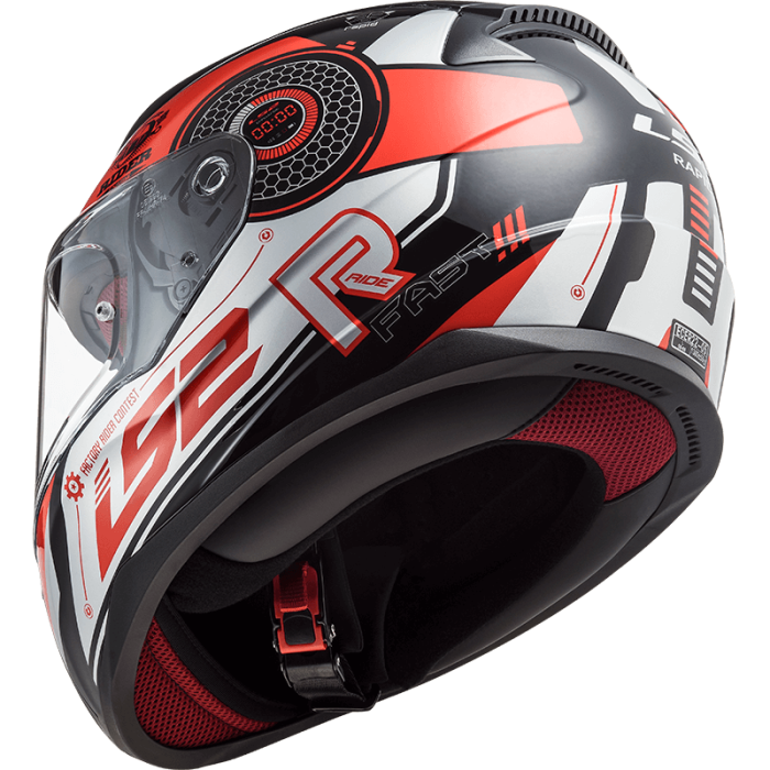 Мотошолом LS2 FF353 Rapid Stratus Gloss Black Red Silver
