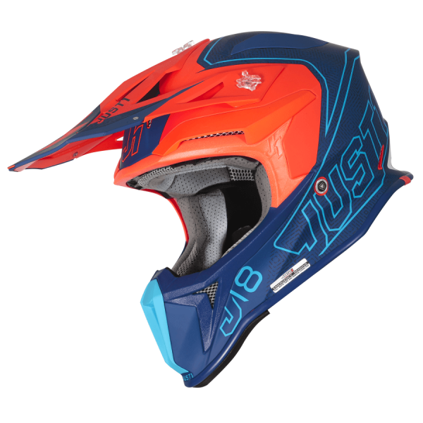 Мотошолом Just1 J18 Vertigo Blue White Fluo Orange