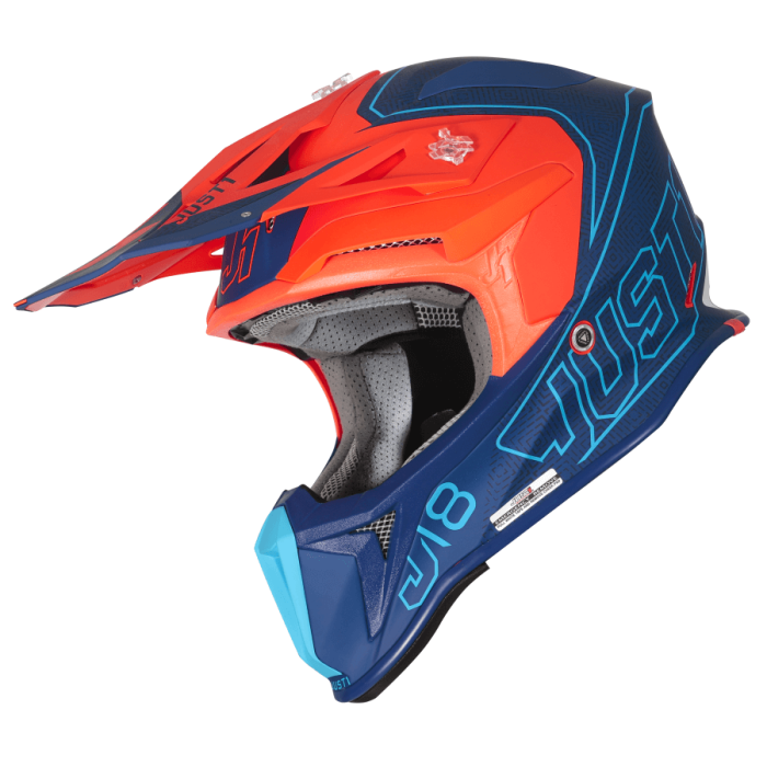 Мотошолом Just1 J18 Vertigo Blue White Fluo Orange