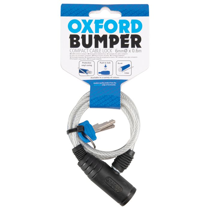 Трос протиугінний Oxford Bumper Cable Lock Clear 6mm x 600mm