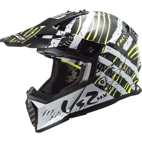 Мотошолом LS2 MX437 Fast Evo Verve Black White