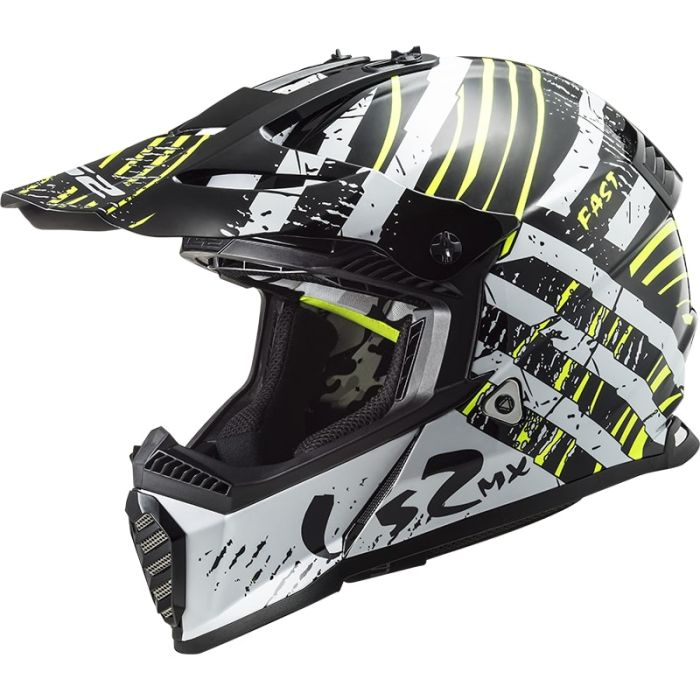 Мотошолом LS2 MX437 Fast Evo Verve Black White