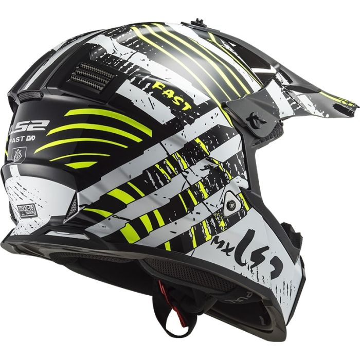 Мотошолом LS2 MX437 Fast Evo Verve Black White