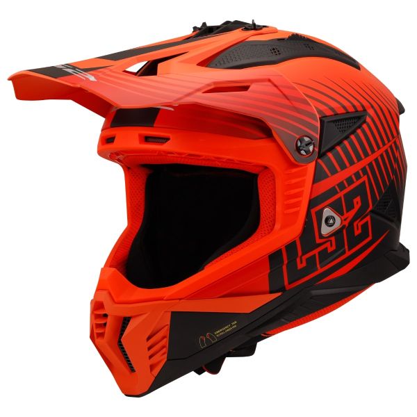 Мотошолом LS2 MX708 Fast 2 Duck Matt Hi-Vis Orange Red