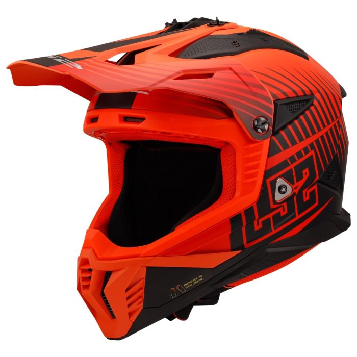 Мотошолом LS2 MX708 Fast 2 Duck Matt Hi-Vis Orange Red
