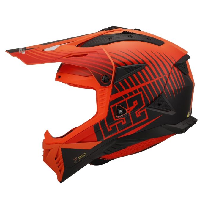 Мотошолом LS2 MX708 Fast 2 Duck Matt Hi-Vis Orange Red