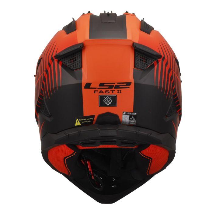 Мотошолом LS2 MX708 Fast 2 Duck Matt Hi-Vis Orange Red