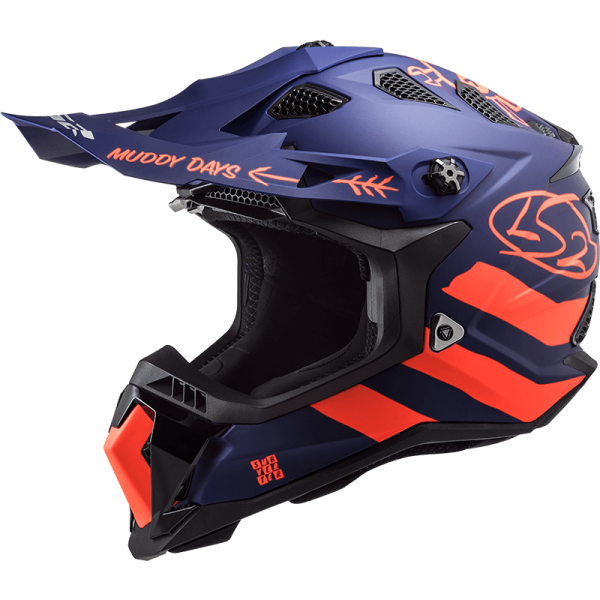 Мотошолом LS2 MX700 Subverter Evo Cargo Matt Blue Fluo Orange