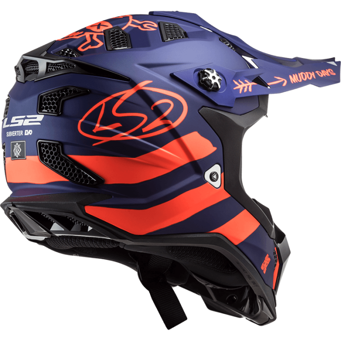 Мотошолом LS2 MX700 Subverter Evo Cargo Matt Blue Fluo Orange