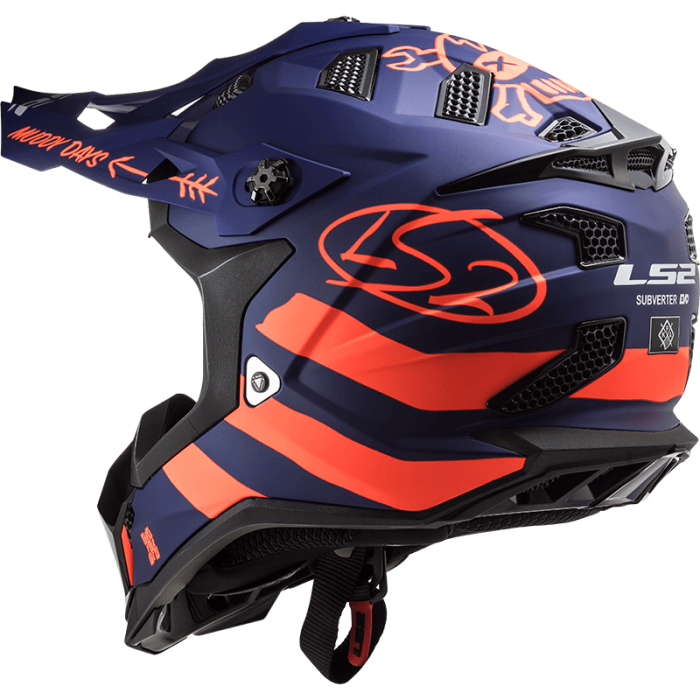 Мотошолом LS2 MX700 Subverter Evo Cargo Matt Blue Fluo Orange