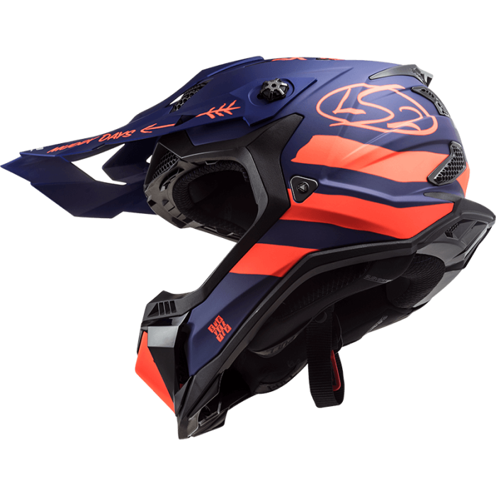 Мотошолом LS2 MX700 Subverter Evo Cargo Matt Blue Fluo Orange