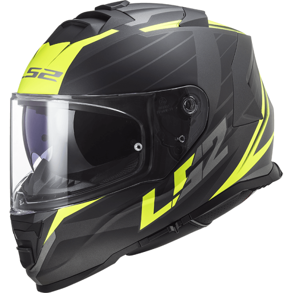 Мотошолом LS2 FF800 Storm 2 Nerve M.Black H-V Yellow
