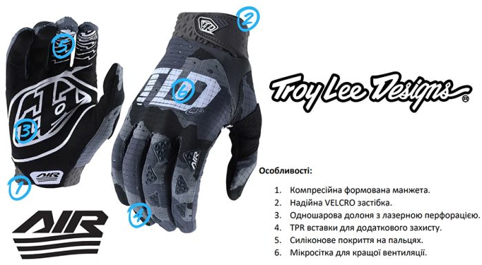 Вело рукавички TLD AIR GLOVE [Fatigue]