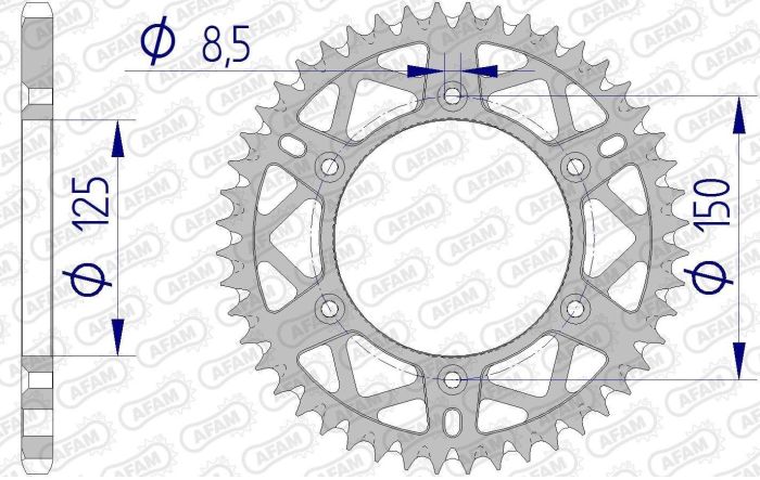 Зірка Afam Al-grooved Sprocket 520 - Ktm/husqarna/gasgas Gun Metal