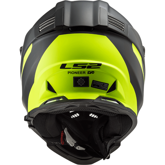 Мотошолом LS2 MX436 Pioneer Evo Router Matt Black Hi-Vis Yellow