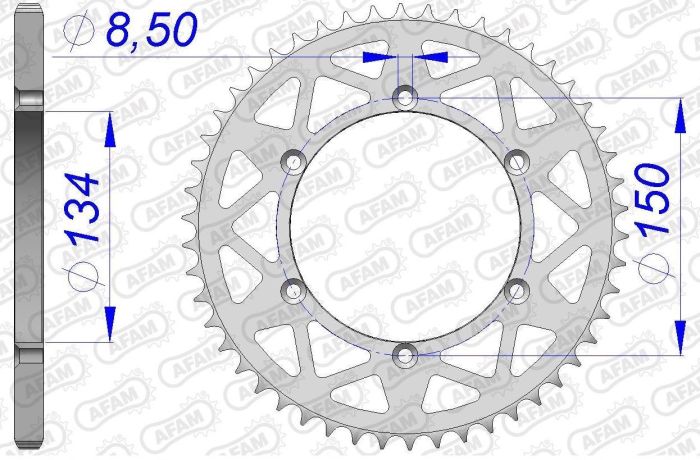 Зірка Afam Aluminium Sprocket 520 - Kawasaki Silver