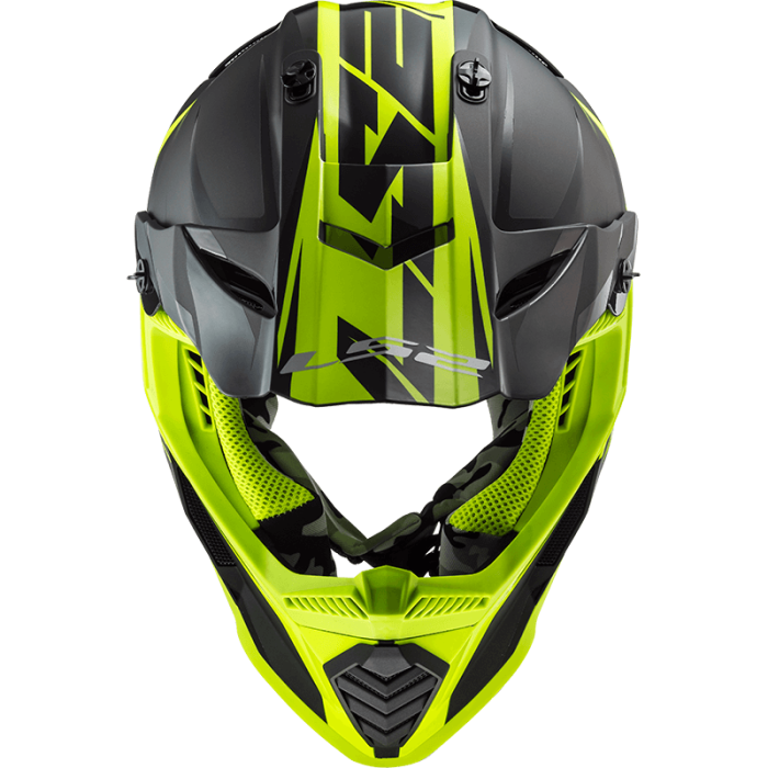 Мотошолом LS2 MX437 Fast Evo Roar Matt Black Hi-Vis Yellow