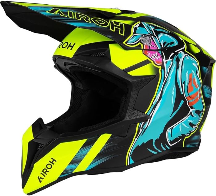 Шолом AIROH WRAAAP CYBER yellow matt