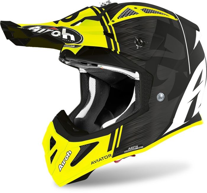 Мотошолом Airoh Aviator Ace Kybon Yellow Matt