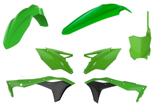 Пластик Polisport Mx Kit - Kawasaki (17-) Green/white