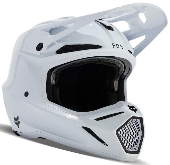 Шолом Fox V3 Rs Carbon Solid Helmet White