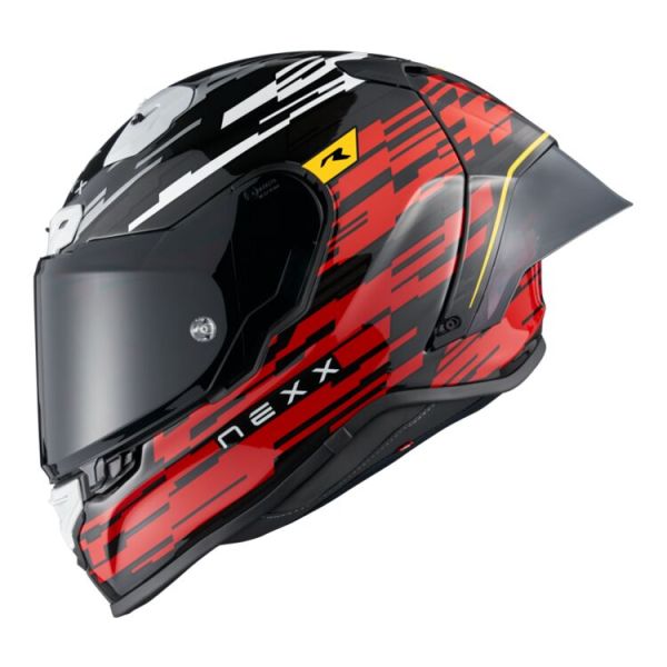 Мотошолом Nexx X.R3R GLITCH RACER RED.WHITE