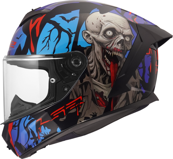 Мотошолом LS2 FF820 Rapid 3 Zombie 2 Black Red Blue
