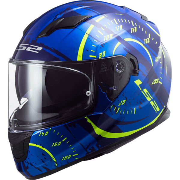 Мотошолом LS2 FF320 Stream Evo Tacho Blue Hi-Vis Yellow