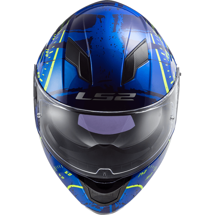 Мотошолом LS2 FF320 Stream Evo Tacho Blue Hi-Vis Yellow