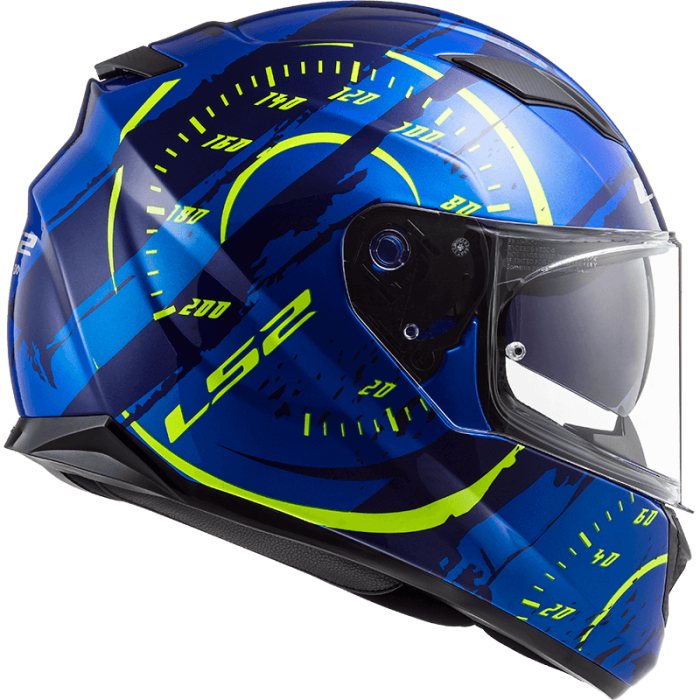 Мотошолом LS2 FF320 Stream Evo Tacho Blue Hi-Vis Yellow