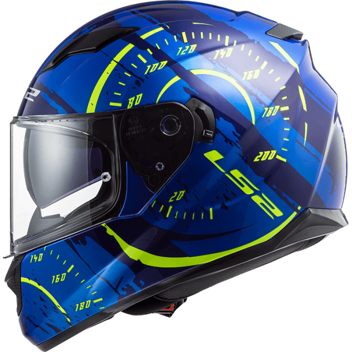 Мотошолом LS2 FF320 Stream Evo Tacho Blue Hi-Vis Yellow