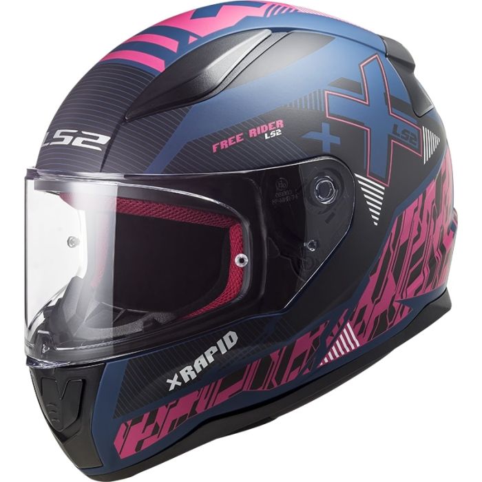 Мотошолом LS2 FF353 Rapid Xtreet Matt Blue Purple