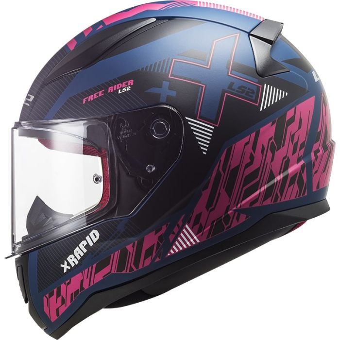 Мотошолом LS2 FF353 Rapid Xtreet Matt Blue Purple