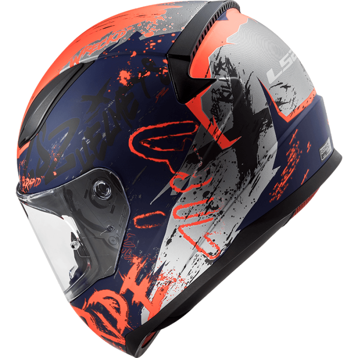 Мотошолом LS2 FF353 Rapid Naughty Matt Blue Fluo Orange