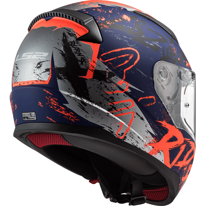 Мотошолом LS2 FF353 Rapid Naughty Matt Blue Fluo Orange