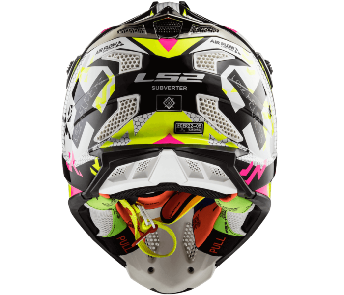 Мотошолом LS2 MX470 Subverter Triplex Black Pink Yellow