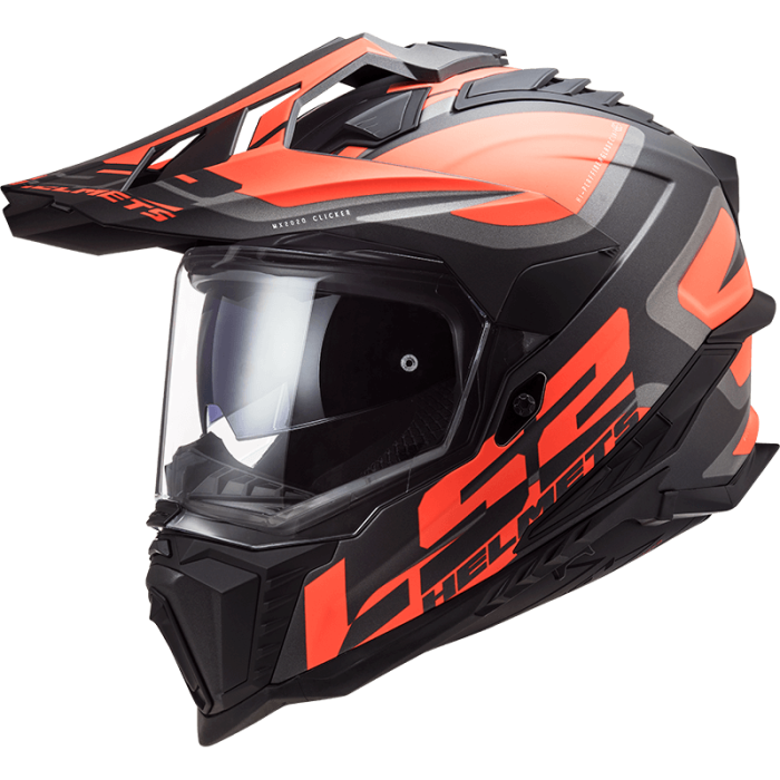 Мотошолом LS2 MX701 Explorer Alter Matt Black Fluo Orange