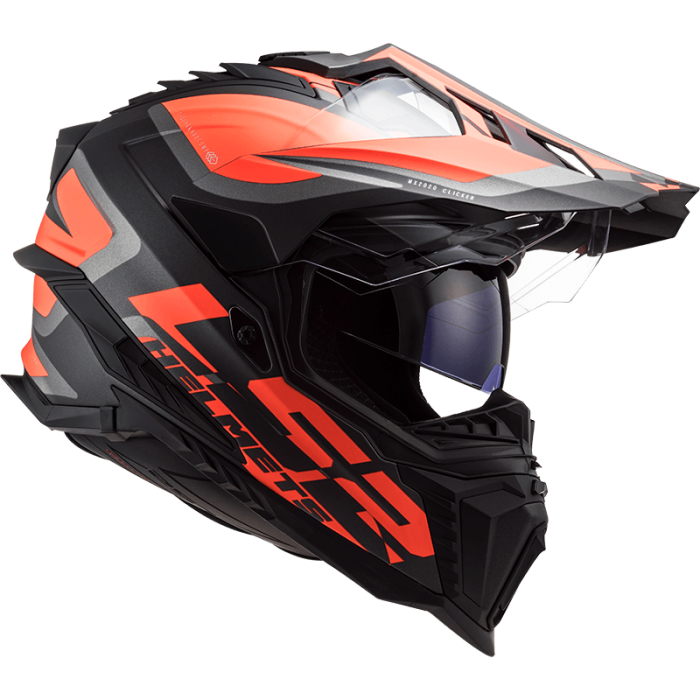 Мотошолом LS2 MX701 Explorer Alter Matt Black Fluo Orange