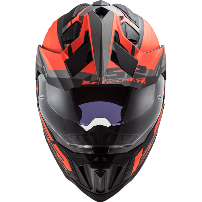 Мотошолом LS2 MX701 Explorer Alter Matt Black Fluo Orange