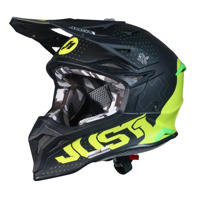 Мотошолом Just1 J39 Xeno Fluo Yellow Black Matt