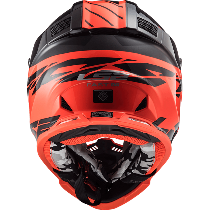 Мотошолом LS2 MX437 Fast Evo Roar Matt Black Red