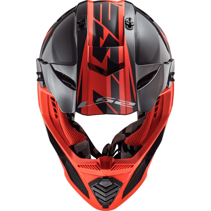 Мотошолом LS2 MX437 Fast Evo Roar Matt Black Red