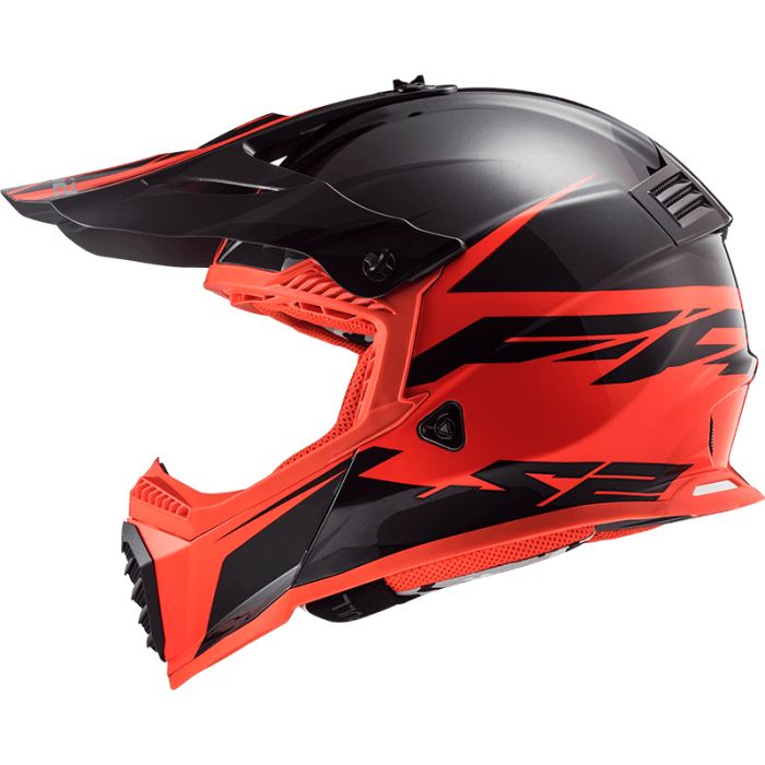 Мотошолом LS2 MX437 Fast Evo Roar Matt Black Red