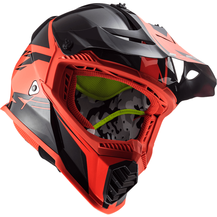 Мотошолом LS2 MX437 Fast Evo Roar Matt Black Red